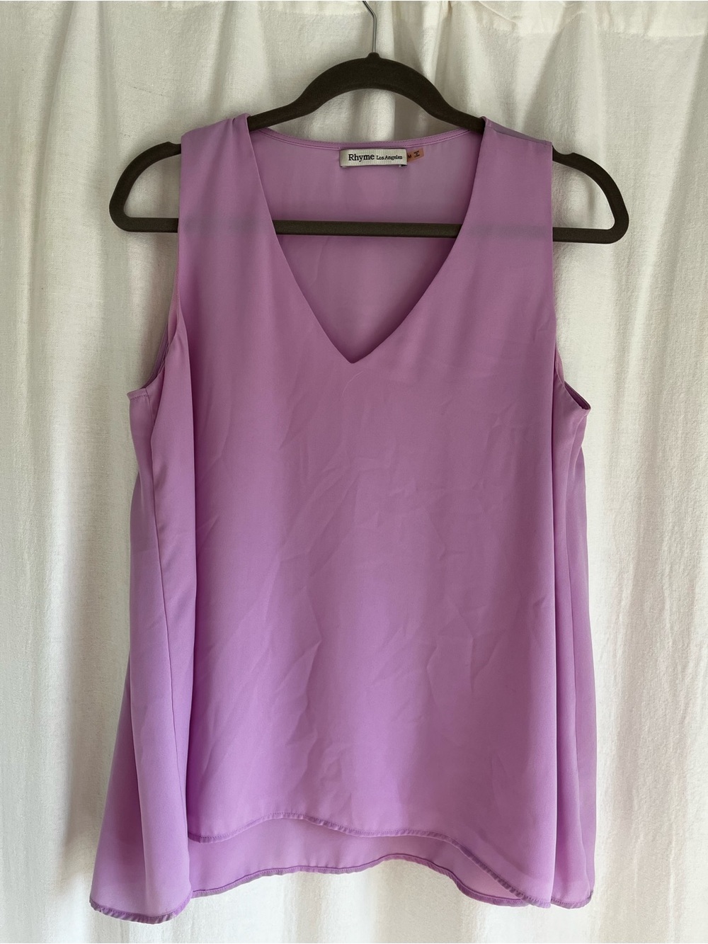 Rhyme Lavender V-Neck Sleeveless Blouse